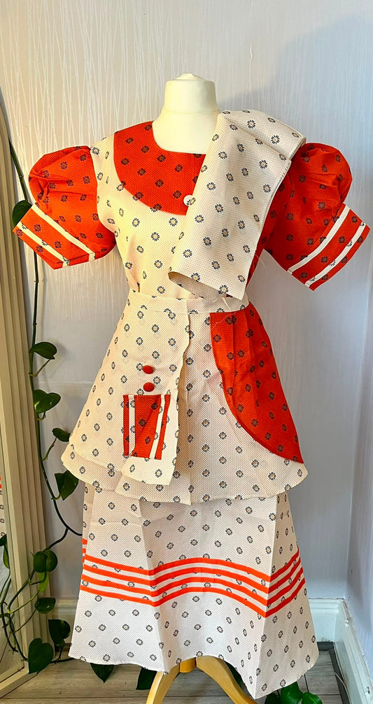 Sunset Bloom Peplum Dress