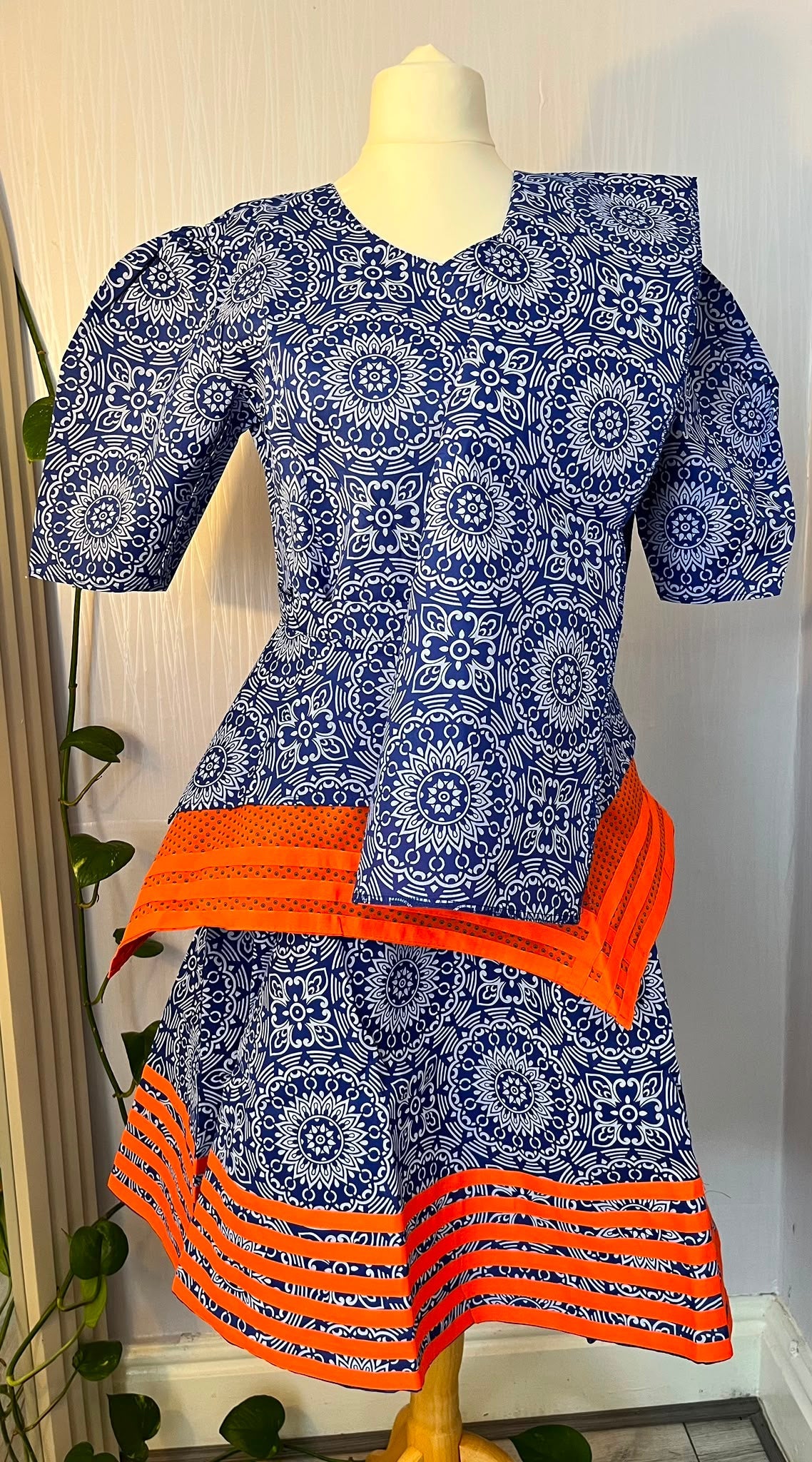 Royal Mosaic Peplum Dress