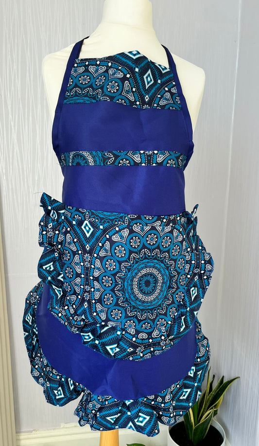Royal Blue Ruffle Apron