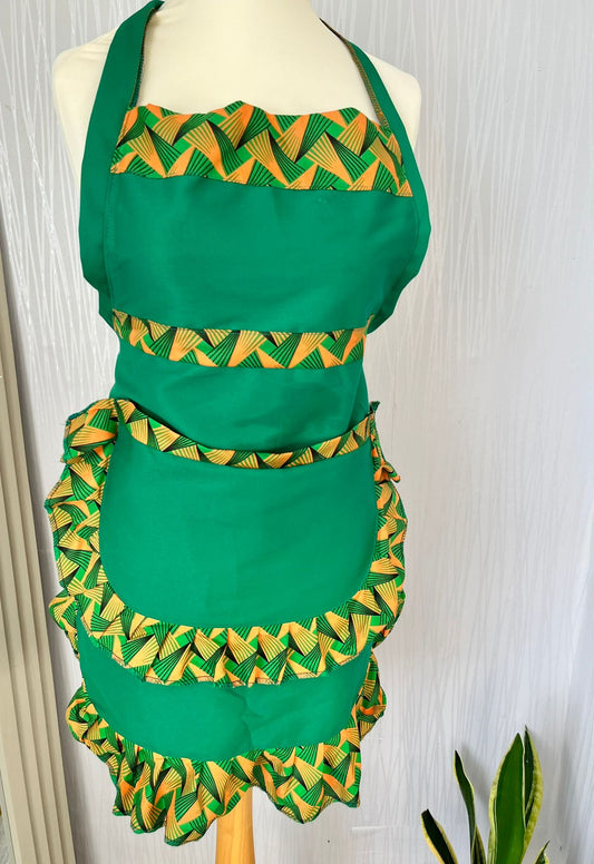 Emerald Green Ruffle Apron