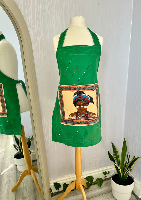 Green Ubuntu Beaded Apron