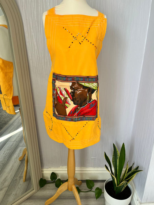 Yellow Ubuntu Beaded Apron
