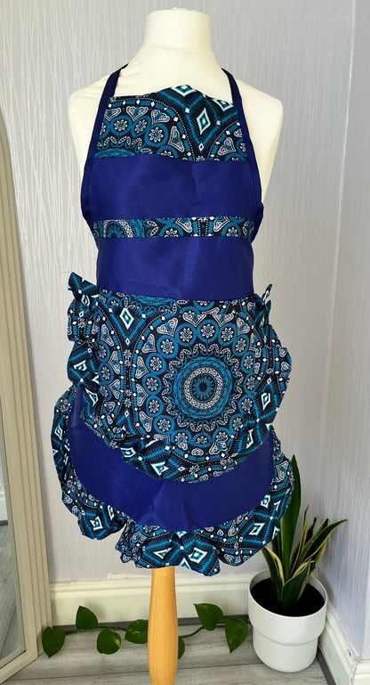 Royal Blue Ruffle Apron