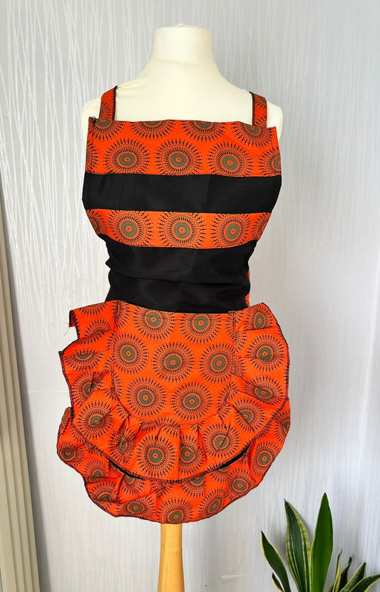 Sunset Orange Ruffle Apron