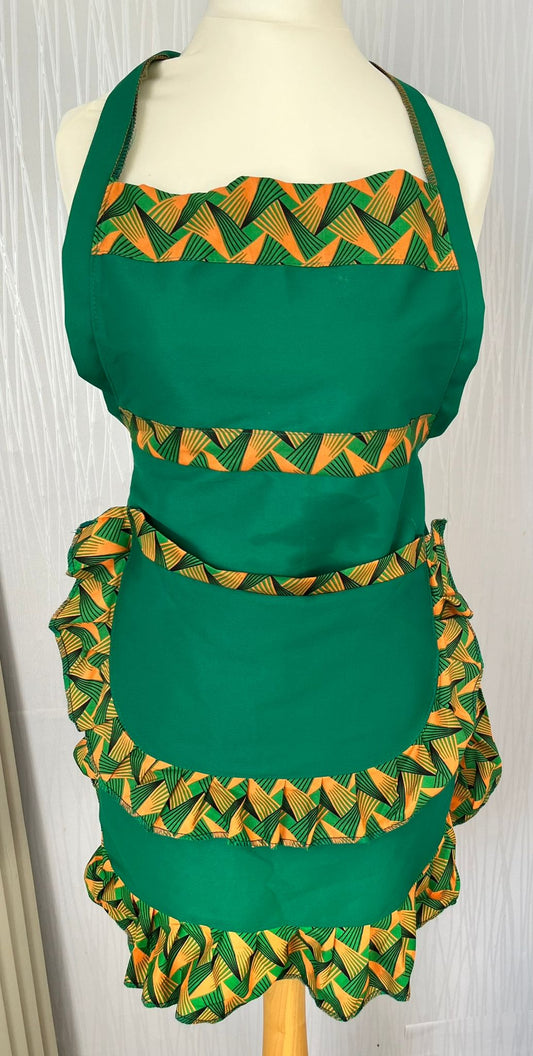 Emerald Green Ruffle Apron