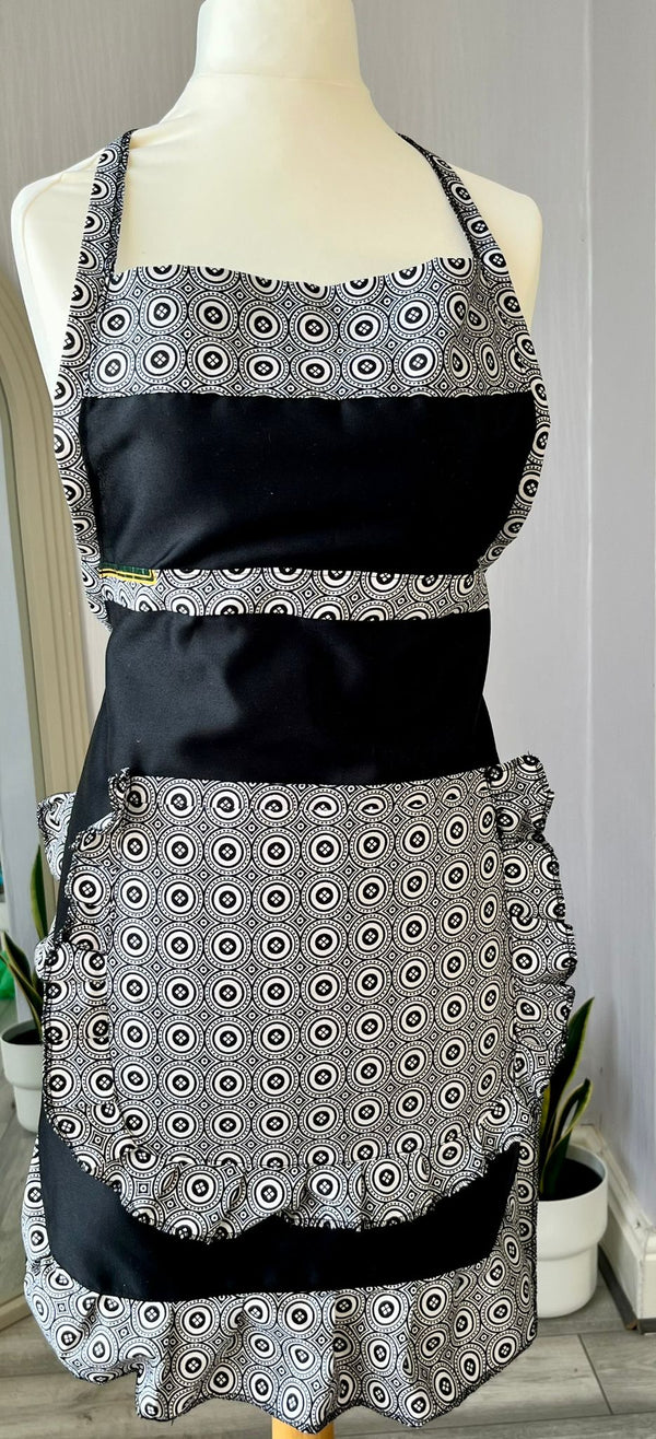 Monochrome Black & White Ruffle Apron