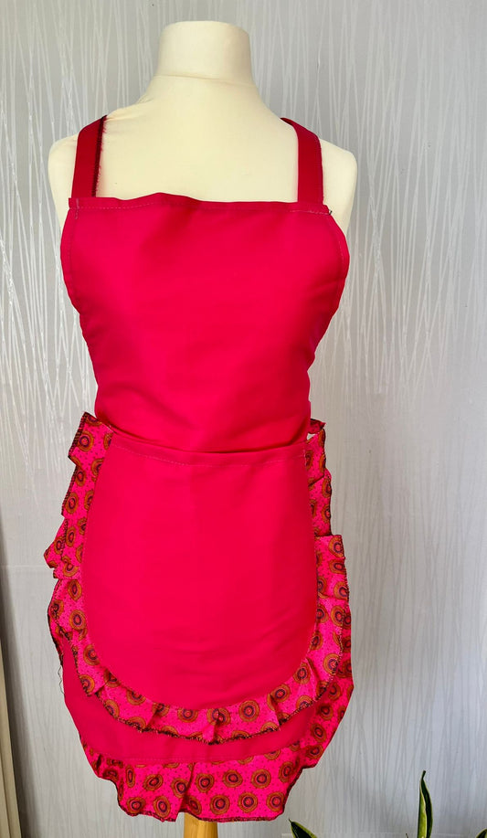 Fuchsia Bloom Ruffle Apron