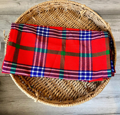 Royal Red Plaid Heritage Head Wrap