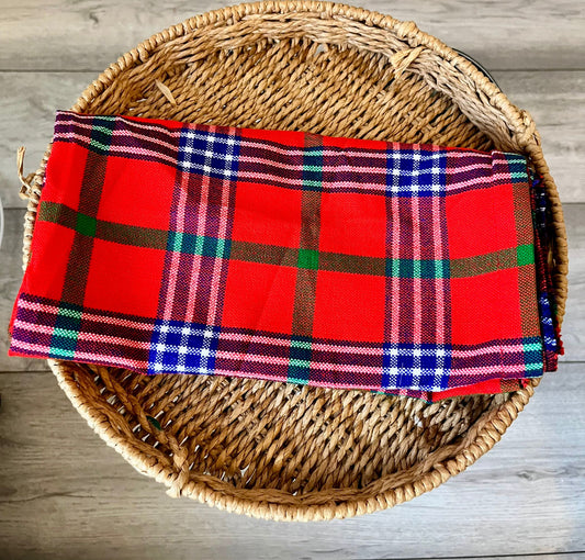 Royal Red Plaid Heritage Head Wrap