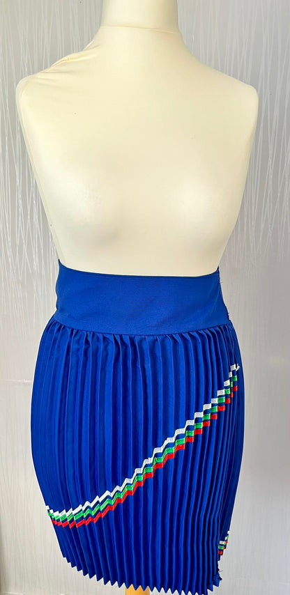 Royal Blue Traditional Pleated Skirt