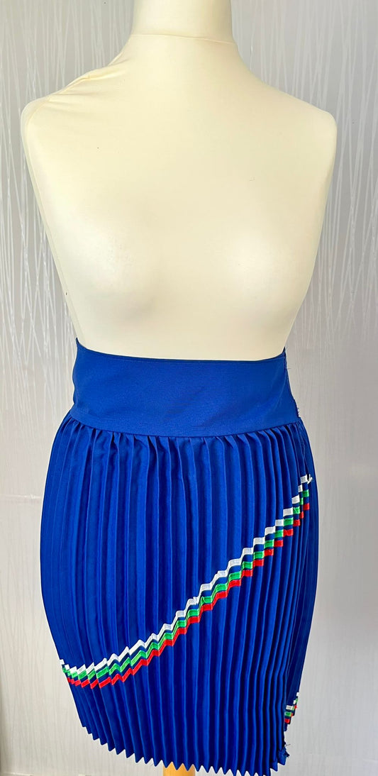 Royal Blue Traditional Pleated Skirt