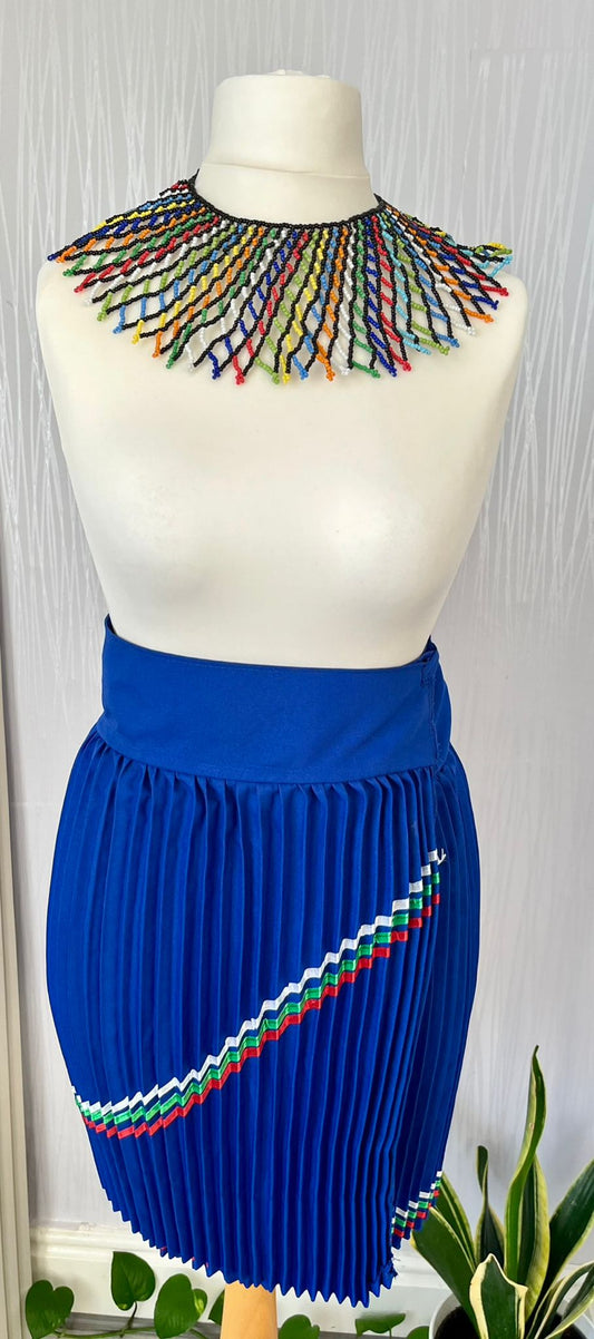 Royal Blue Traditional Pleated Skirt
