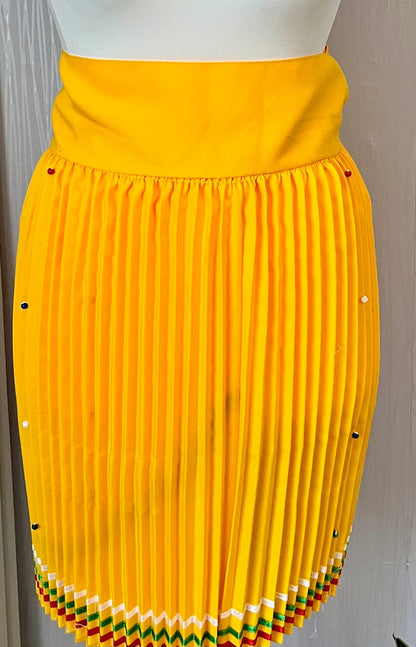 Sunshine Yellow Traditional Pleated Skirt