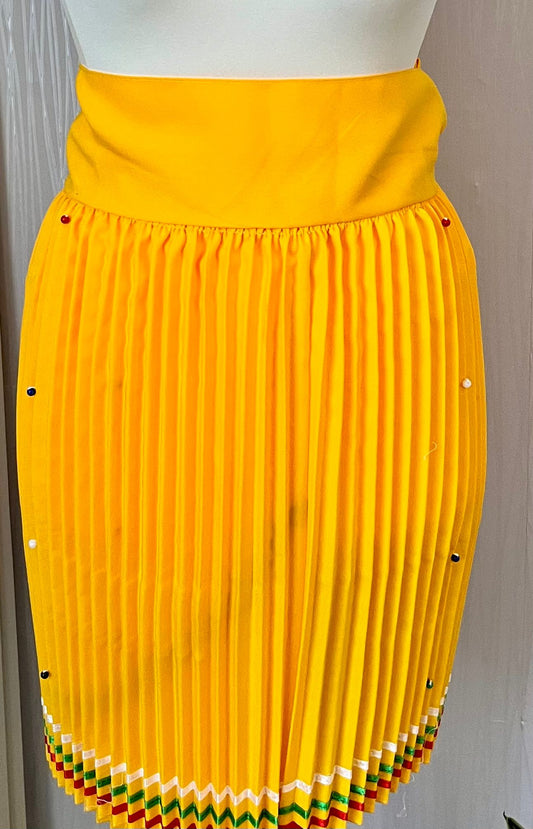 Sunshine Yellow Traditional Pleated Skirt