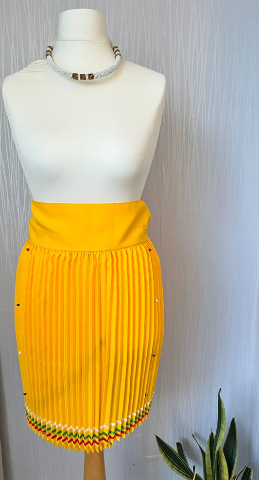 Sunshine Yellow Traditional Pleated Skirt