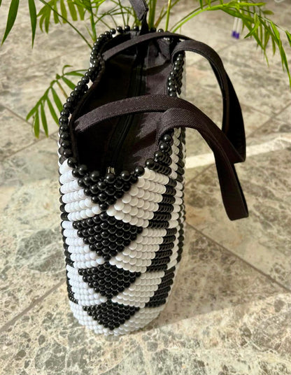 Black & White Beaded Bag