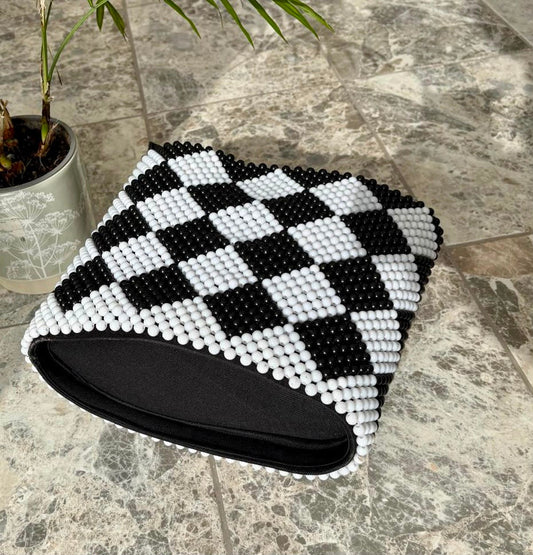 Black & White Beaded Bag