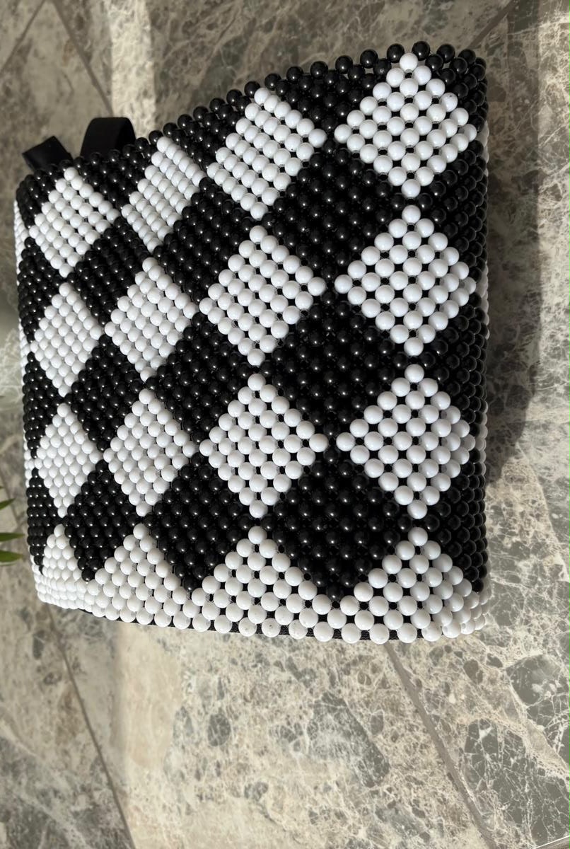 Black & White Beaded Bag