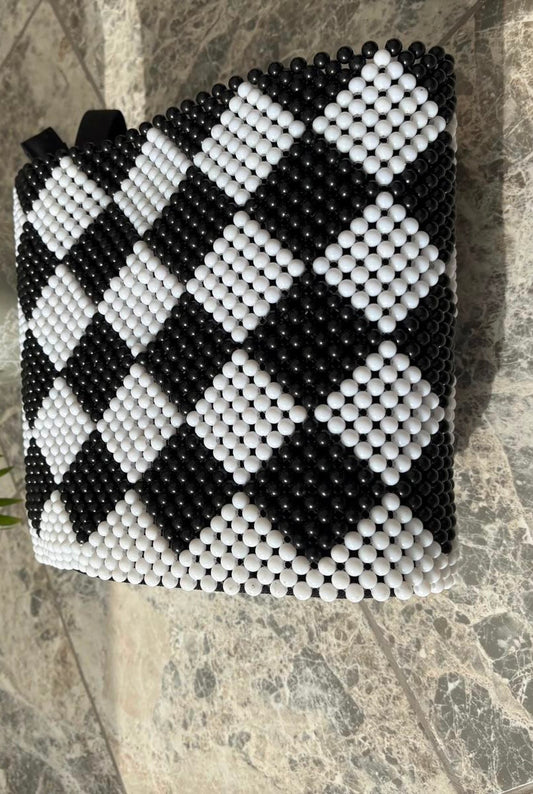 Black & White Beaded Bag