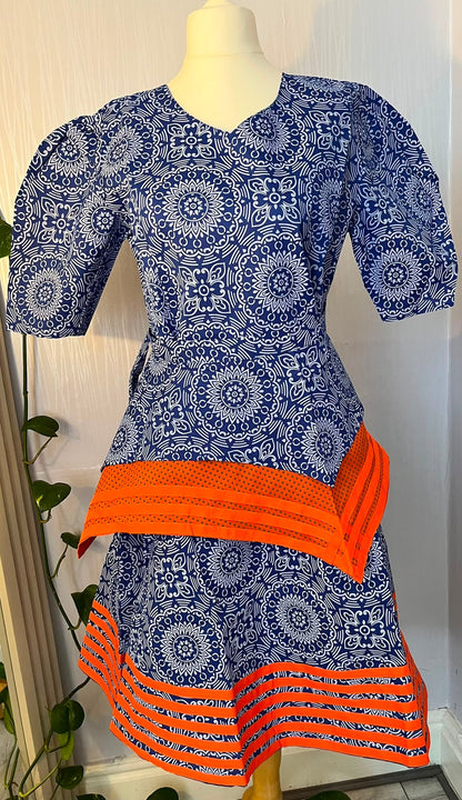 Royal Mosaic Peplum Dress