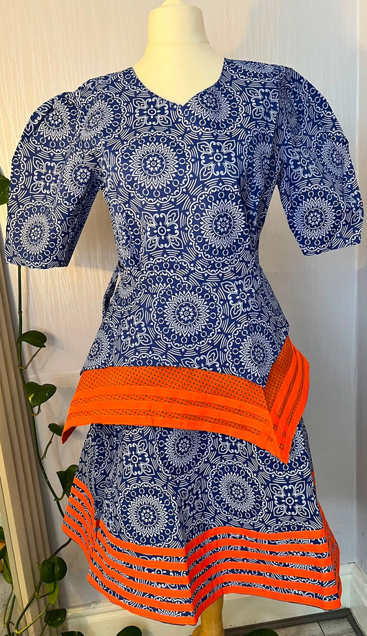 Royal Mosaic Peplum Dress