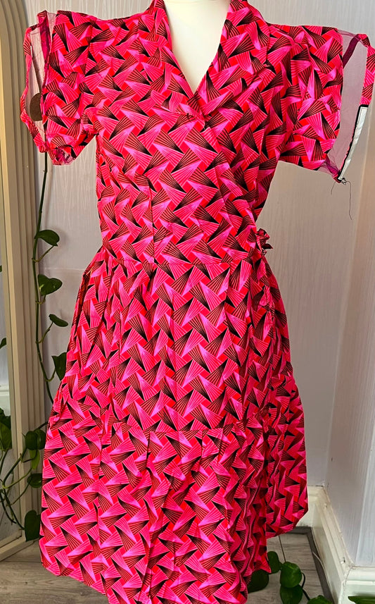 Pink Prism Wrap Dress