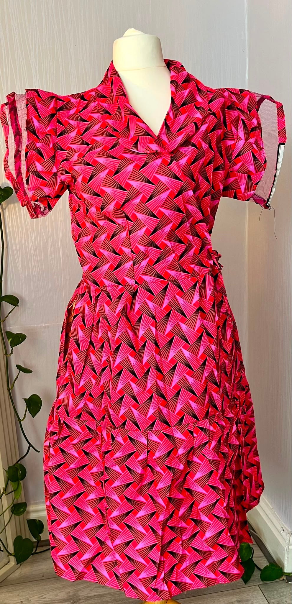 Pink Prism Wrap Dress
