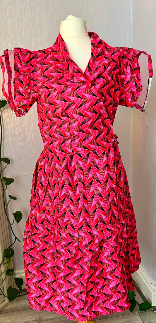 Pink Prism Wrap Dress