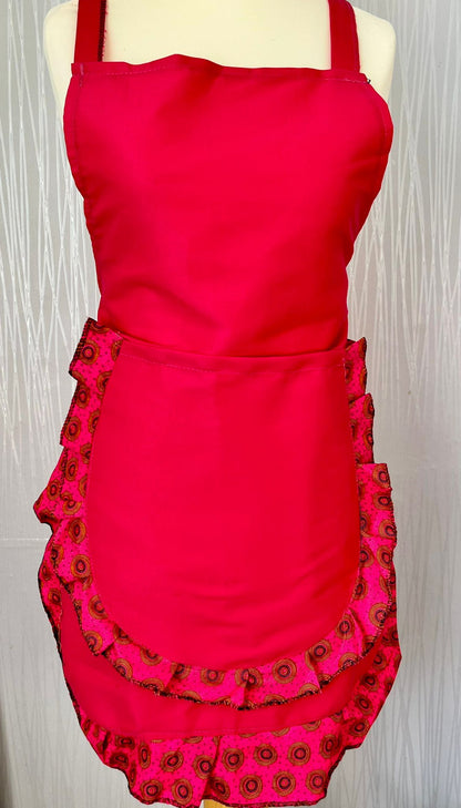 Fuchsia Bloom Ruffle Apron