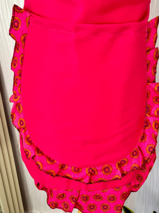 Fuchsia Bloom Ruffle Apron